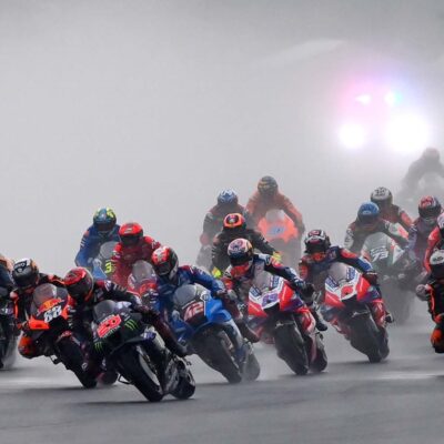 Bikes racing at the Moto GP, Mandalika International Street Circuit, 2022.