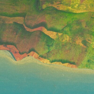 Arthur Yap. Landscape II. 1980. Mixed media on board, 26.2 x 22.7cm. Gift of Fanny, Jenny and Alice Yap. Collection of National Gallery Singapore. Image courtesy of National Heritage Board, Singapore.