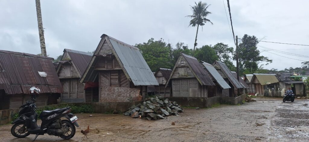 The exterior of houses in Kasepuhan Citorek village, Lebak District, Banten Province, 17 February 2025.